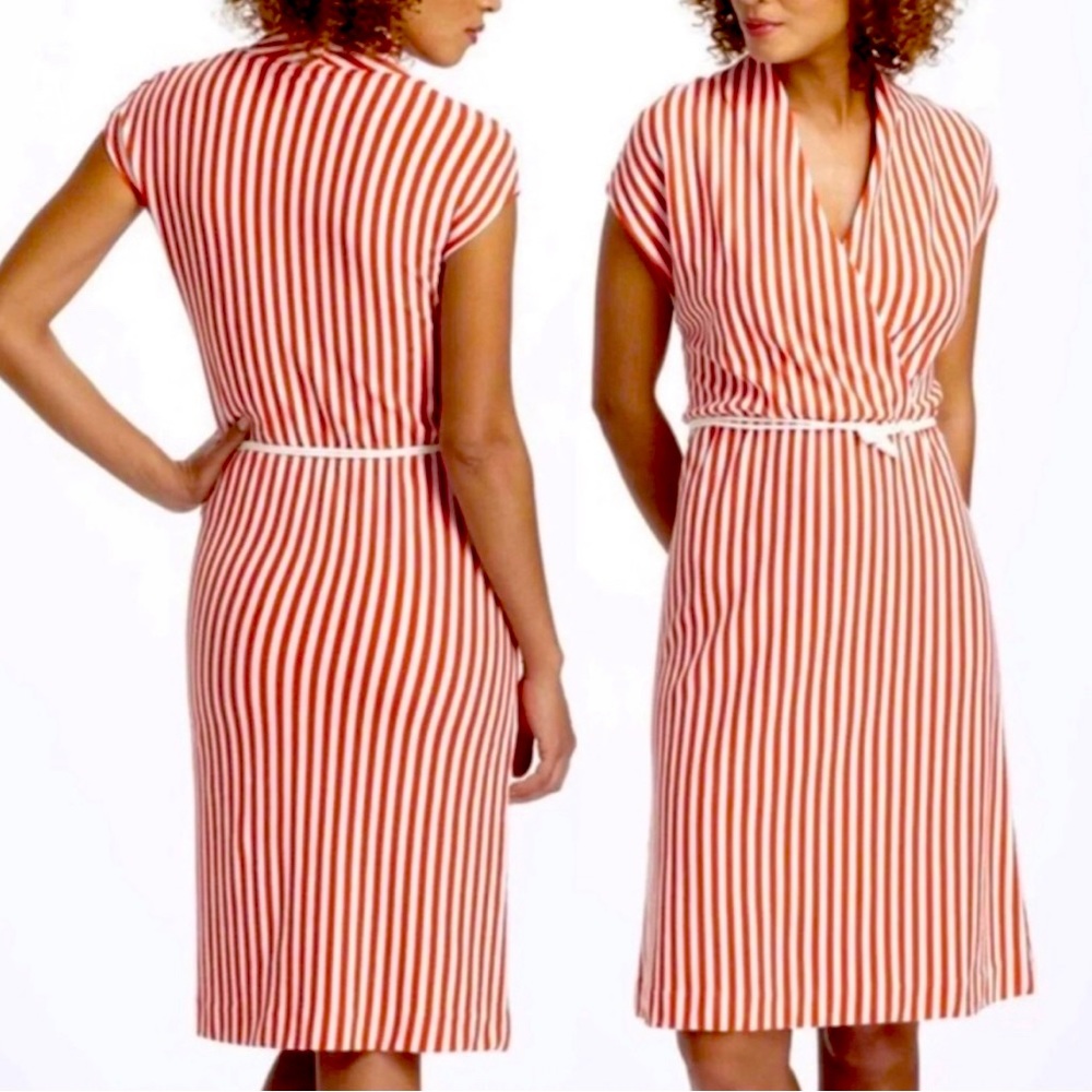 Anthropologie Saturday Sunday Orange/White Striped Dress, Size Small